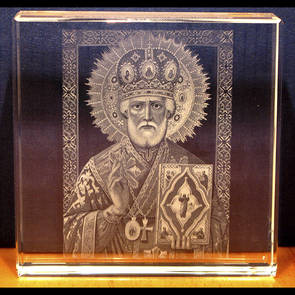 Икона Николай Чудотворец - сувенир из стекла