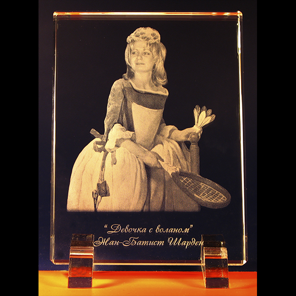 Коллаж в стекле Девочка с воланом Жан Батист Шарден